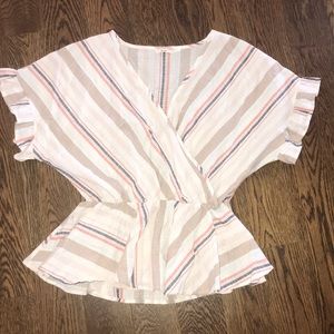 Striped Peplum Top